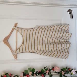 Free People We the Free gold yellow tan long striped tank top